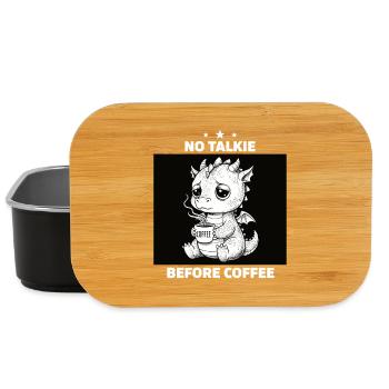 No Conversation Before Coffee Lover Dragon - Lunch Box - black - Front