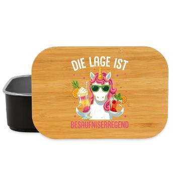 Die Lage Ist Besaufniserregend Einhorn  - Lunch Box - Schwarz - Vorne