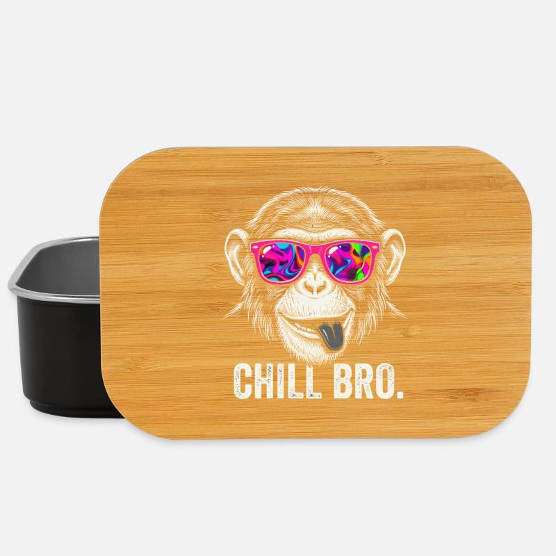 Vibrant Monkey with Neon Sunglasses - Lunch Box - black