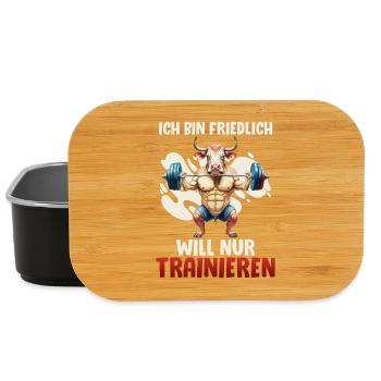 Gym BIN FREUNDLICH WILL NUR TRAINIEREN Lustig - Lunch Box - Schwarz - Vorne
