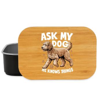 Race de chien Goldendoodle - Boîte à goûter - noir - Devant