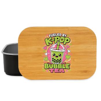 K-Pop Bubble Tea Boba Kawaii Shirt - Lunch Box - Schwarz - Vorne