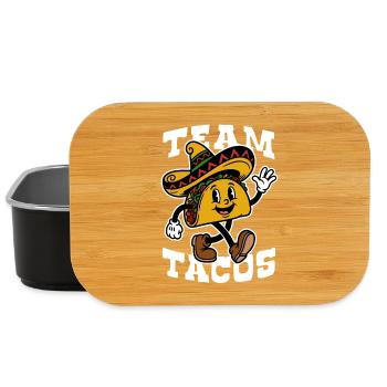 Équipe Tacos | Dessin animé joyeux de sombreros tacos - Boîte à goûter - noir - Devant