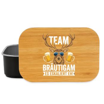 Team Bräutigam Es Eskaliert Eh - Lunch Box - Schwarz - Vorne