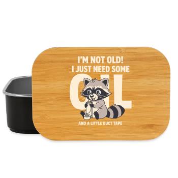 Waschbär-DIY: Nicht alt, braucht Klebeband - Lunch Box - Schwarz - Vorne