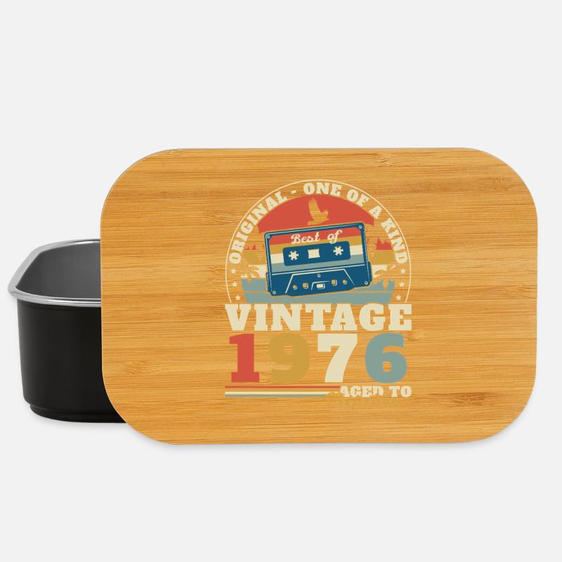 1976 Vintage Retro Birthday Gift - Lunch Box - black