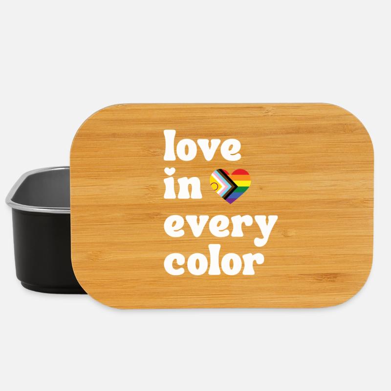 Love in every Color Pride LGBTQIA Regenbogen Herz - Lunch Box - Schwarz