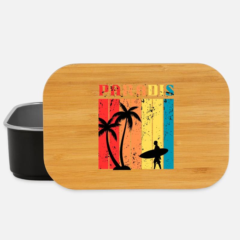 Paradise Surf été | Surf & Beach Retro Vintage - Boîte à goûter - noir