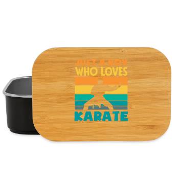 Juste un garçon qui adore les arts martiaux rétro de karaté - Boîte à goûter - noir - Devant