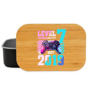 7. Geburtstag Junge Mädchen 2019 Gaming Level 7 - Lunch Box - Schwarz - Vorne