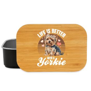 Yorkshire Terrier Yorkie Dog Breed - Lunch Box - black - Front