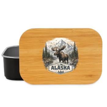 Alaska-Elch-Elche und Hirsche lieben Alaska - Lunch Box - Schwarz - Vorne