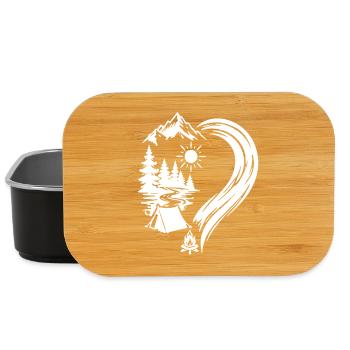 Herz Berge Camping Natur Abenteuer - Lunch Box - Schwarz - Vorne