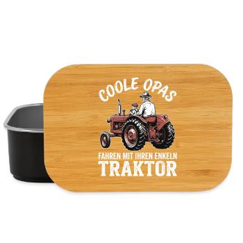 Coole Opas fahren mit ihren Enkeln Traktor - Lunch Box - Schwarz - Vorne