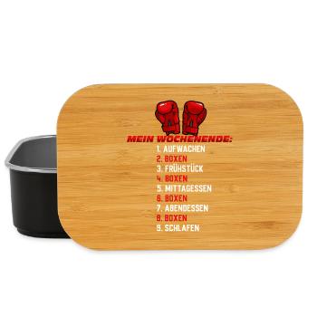 Mein Wochenende Boxen – Lustiger Boxer Spruch - Lunch Box - Schwarz - Vorne
