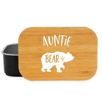 Auntie Bear Silhouette - Lunch Box - black - Front