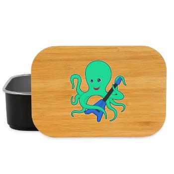 Octopus Musician Guitar Music - Lunch Box - black - Front