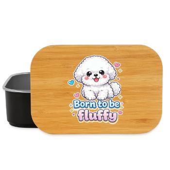 Born to be Fluffy -  niedliches Hunde Design - Lunch Box - Schwarz - Vorne