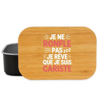 Je Ne Ronfle Pas Cariste Humour Cadeau Collègues - Boîte à goûter - noir - Devant