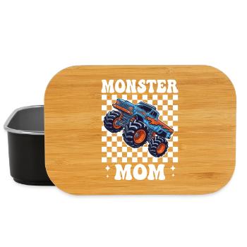 Monster Truck Mom in Checkered Style - Lunch Box - black - Front
