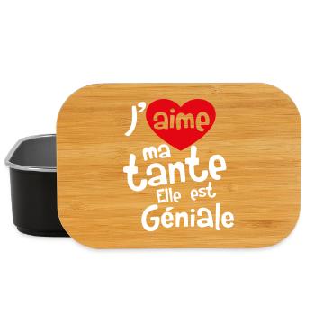 J’aime ma tante Elle est Géniale - Boîte à goûter - noir - Devant