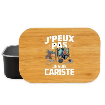 T-Shirt Cariste Homme Funny Chariot Élévateur  - Boîte à goûter - noir - Devant