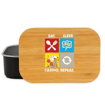 Eat Sleep Casino Repeat Gambling Gambling Poker - Lunch Box - black - Front