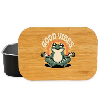 Frog T-Shirt with Saying – Positive Zen Motif - Lunch Box - black - Front