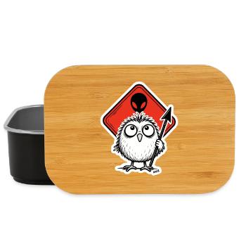 Owl with Alien Sign - Lunch Box - black - Front