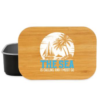 The Sea Is Calling And I Must Go Captain Sail Sail - Lunch Box - black - Front