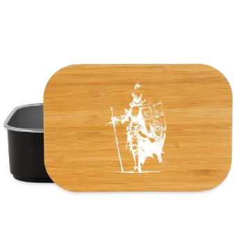 Ritter-Silhouette mit Banner und Schwert - Lunch Box - Schwarz - Vorne