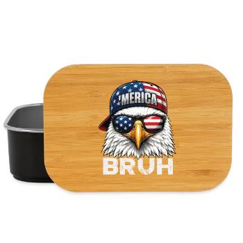 Bruh Patriotic Fourth July Meme Humor - Lunch Box - black - Front