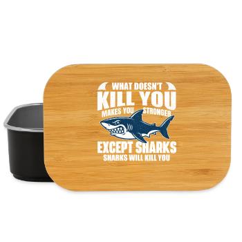 Sharks Will Kill You Funny Ocean Humor - Lunch Box - Schwarz - Vorne