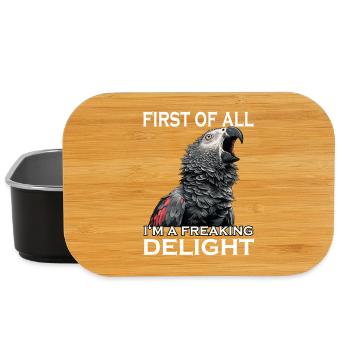 African grey parrot, sarcastic bird, cheeky parrot, - Lunch Box - black - Front
