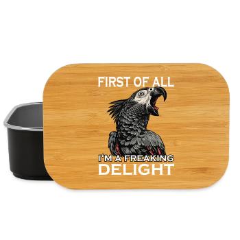 Sarkastischer Graupapagei lustiger Vogel Papagei  - Lunch Box - Schwarz - Vorne