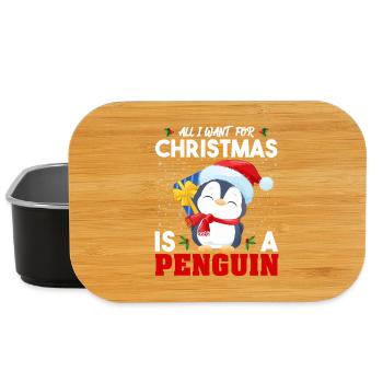 Festliches Pinguin-Weihnachten - Lunch Box - Schwarz - Vorne