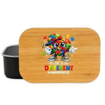 It's OK To Be Different Autismus Awareness Puzzle  - Lunch Box - Schwarz - Vorne