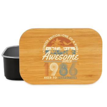 Cadeau vintage rétro pour le 40e anniversaire vintage 1986 - Boîte à goûter - noir - Devant