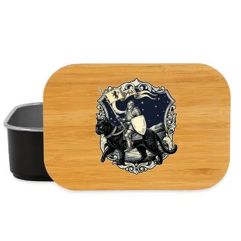 Ren Faire Medieval Knight Cat Renaissance - Lunch Box - black - Front