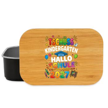 Tschüss Kindergarten Hallo Schule 2027 - Lunch Box - Schwarz - Vorne