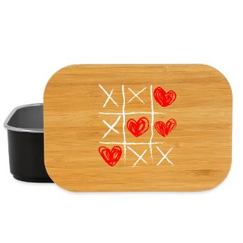 Herz-Tic-Tac-Toe-Skizze - Lunch Box - Schwarz - Vorne