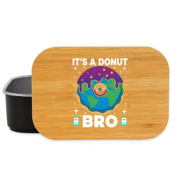 Donut Earth Bro Terre plate Terre plate Schwurbel - Boîte à goûter - noir - Devant