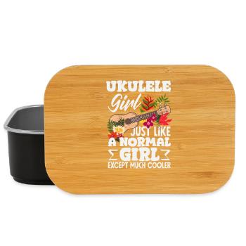 Never Underestimate A Girl With A Ukulele Hawaii - Lunch Box - Schwarz - Vorne