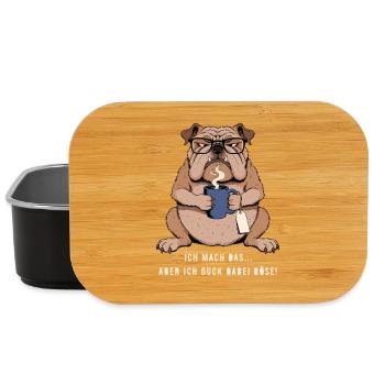 Bulldogge Kaffee Morgenmuffel - Lunch Box - Schwarz - Vorne