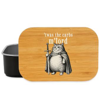 'Twas The Carbs M'Lord Funny Cat Medieval - Lunch Box - black - Front