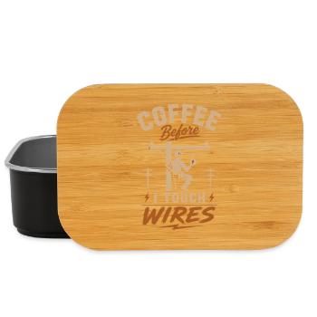 Kaffee Bevor Ich Kabel Anfasse - Lunch Box - Schwarz - Vorne