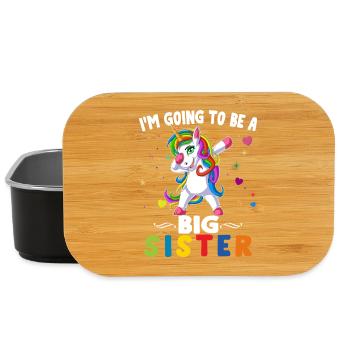Je vais être grande sœur en appuliant un cadeau de licorne - Boîte à goûter - noir - Devant