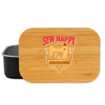 Sew Happy Geschenkidee für Nähfans - Lunch Box - Schwarz - Vorne