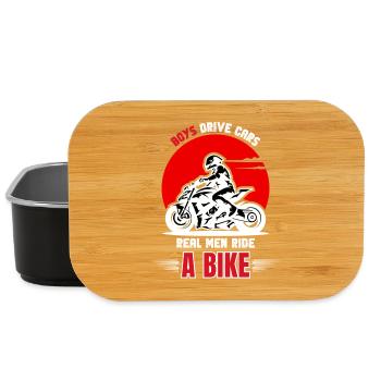 Echte Männer fahren Fahrrad - Lunch Box - Schwarz - Vorne
