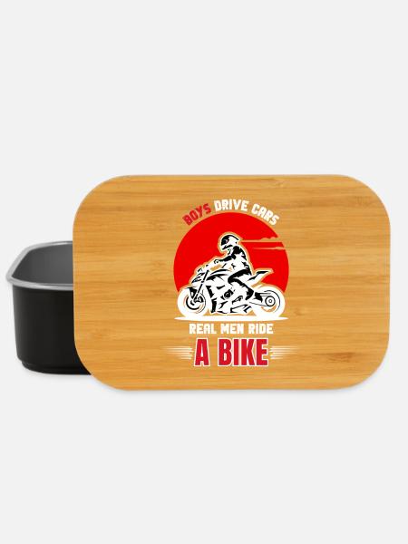Real Men Ride Bike - Lunch Box - black